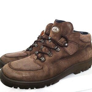 Vintage 90s Bally Exedo St. Germain Brown Leather Lace up Ankle Boots